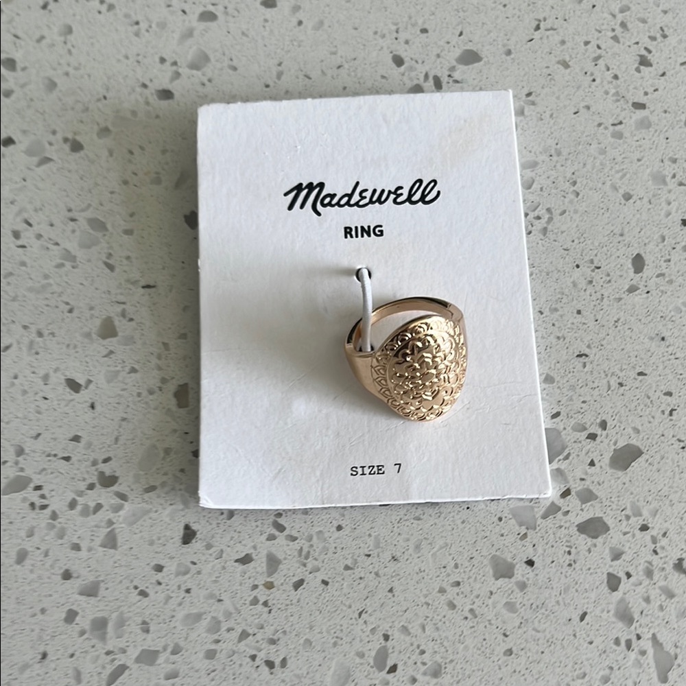 Madewell Gold Statement Ring with Textured Dome Design